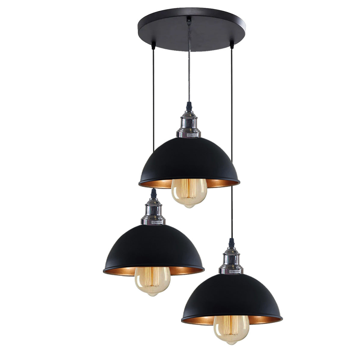 Indoor Lighting 3-Light Cluster Pendant Light black~1597-6