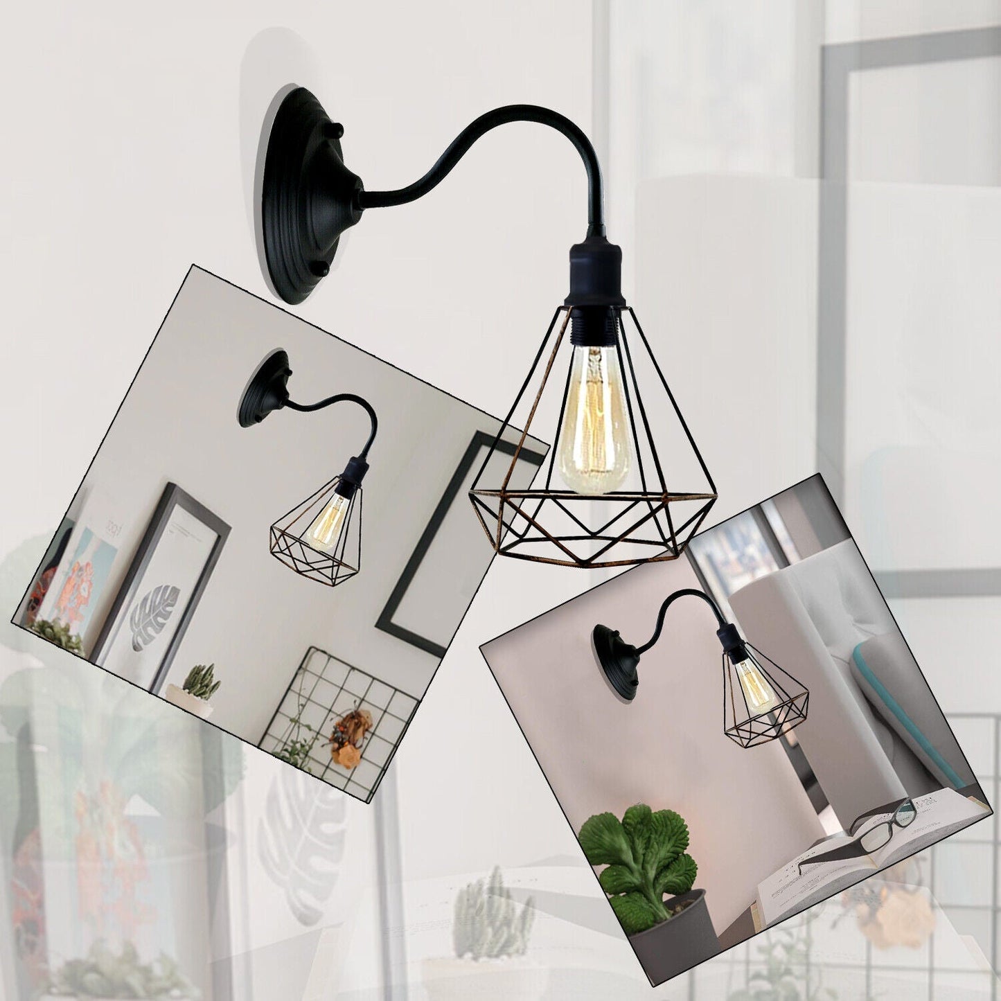 Modern Industrial Vintage Indoor Brushed Copper colour Wall Light Lamp Fitting Fixture E27 Holder UK~3674