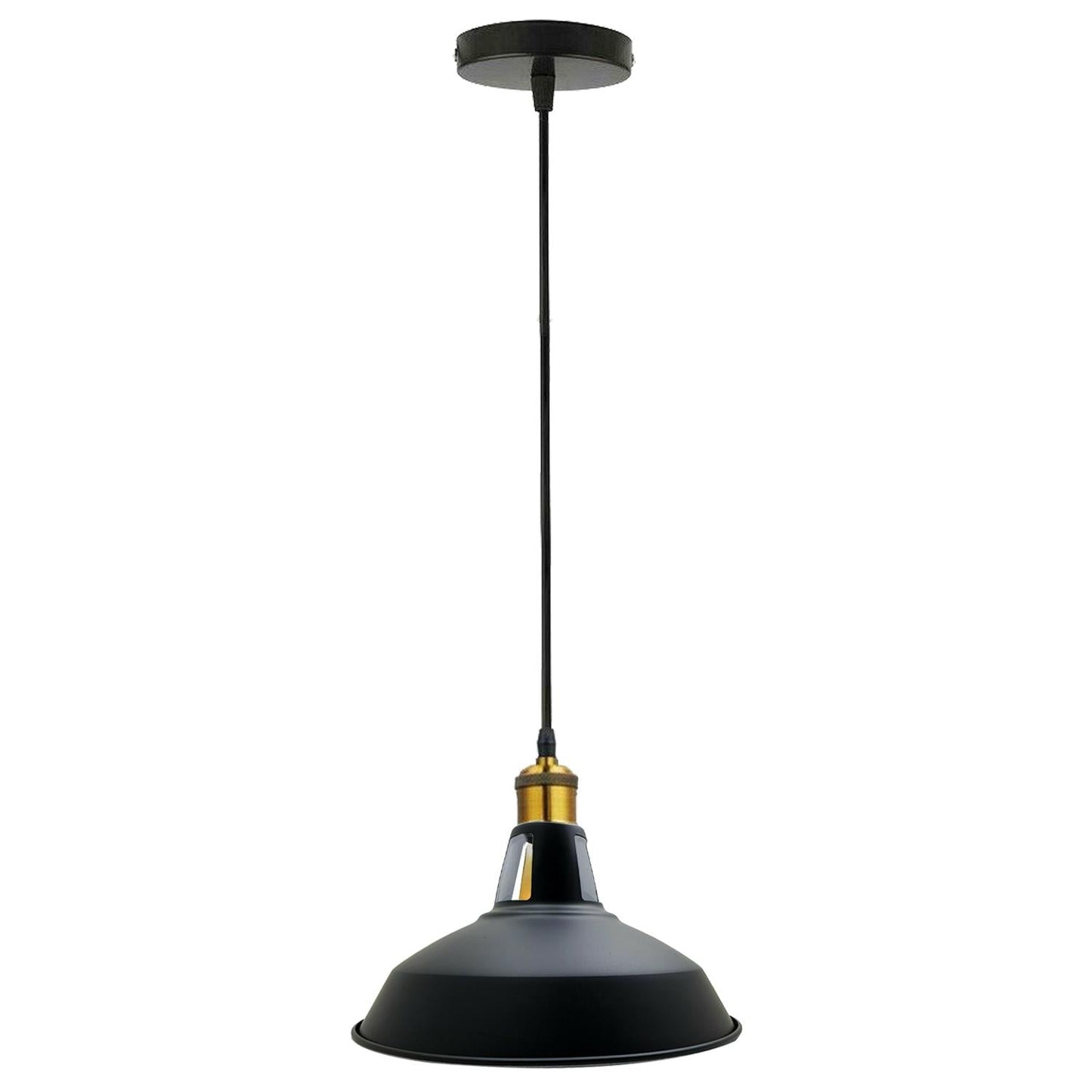 Industrial Black Ceiling Pendant Light Metal Shade | 95cm Adjustable Cable ~1354-5