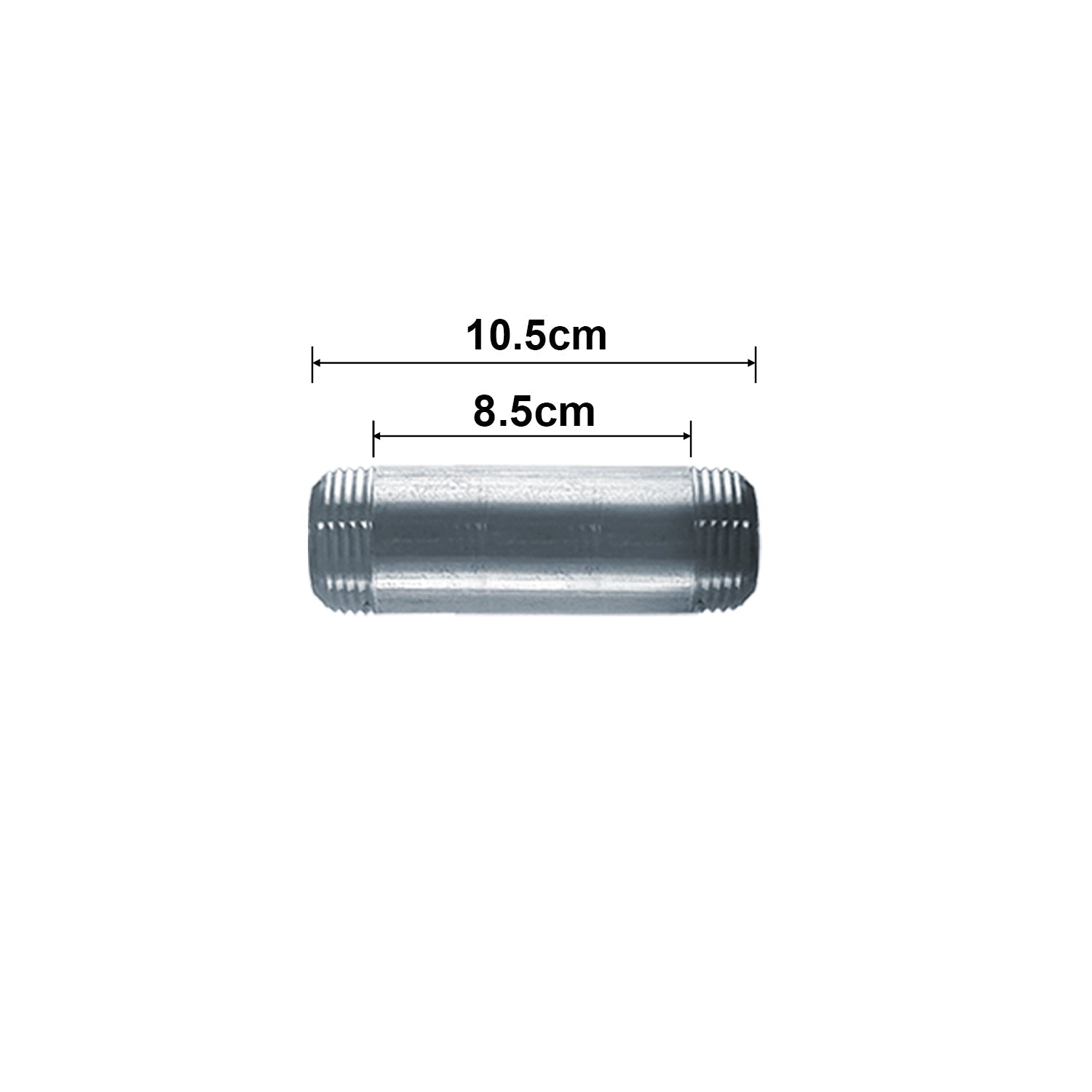 10.5cm ¾ BSP Galvanized MALLEABLE Tubing Iron threaded Pipe Fittings ~1162-3