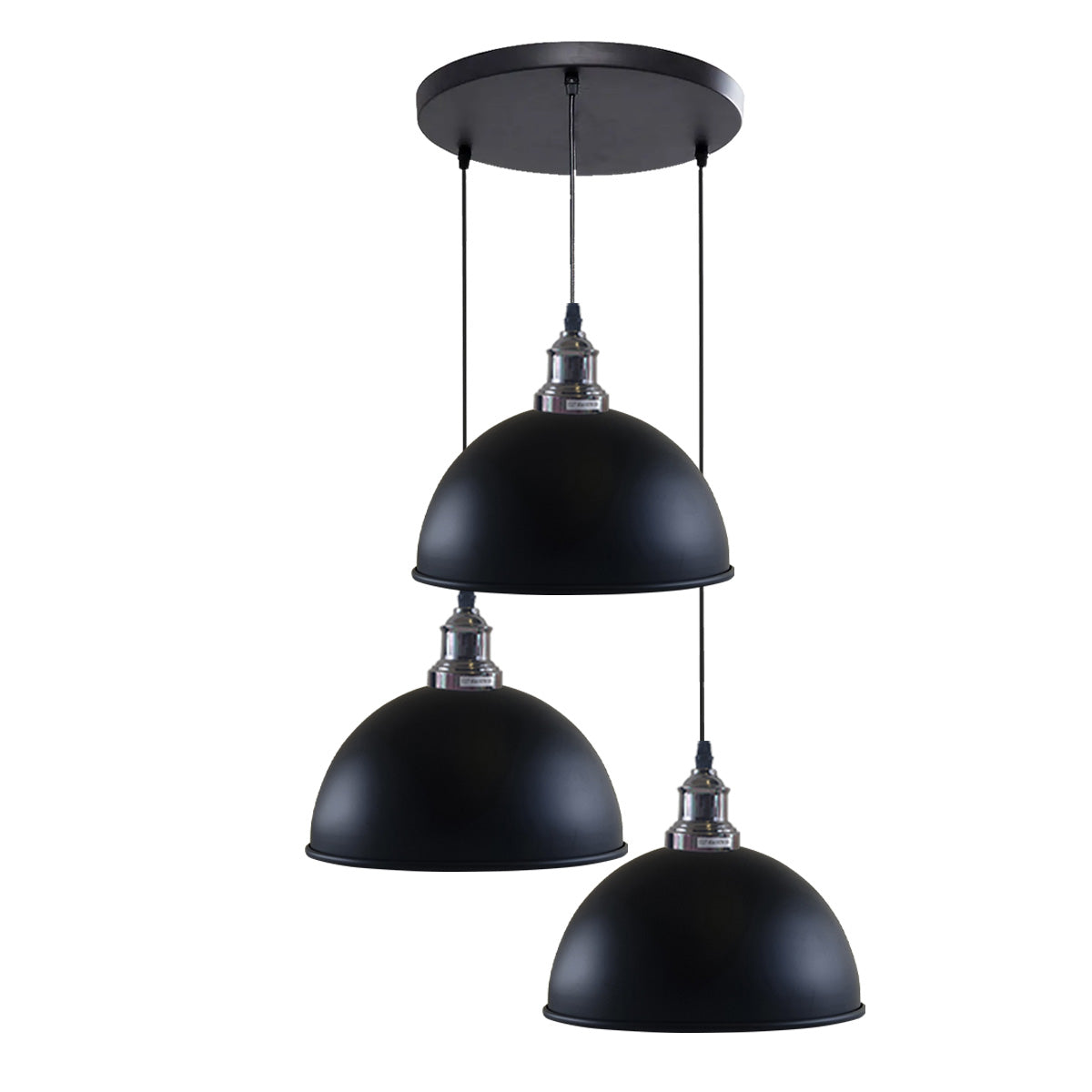 Black 3 Head Vintage Adjustable Hanging Ceiling Pendant Light E27~1597-5