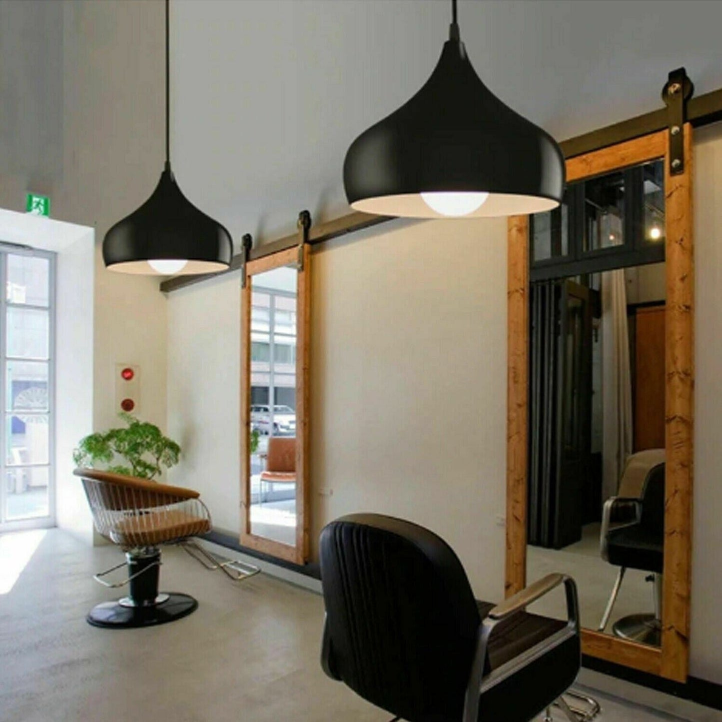 Industrial Black Ceiling Pendant Light Metal Shade | 95cm Adjustable Cable ~1354-4