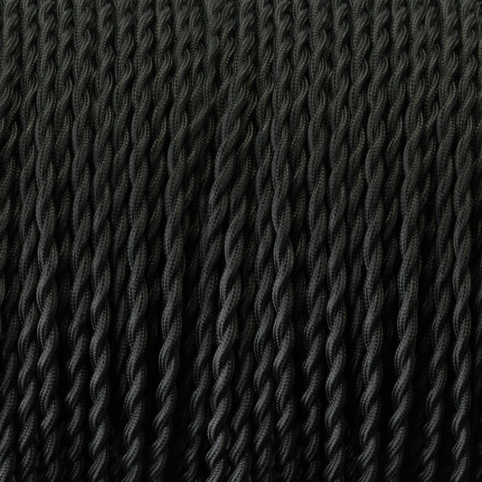 1M/5M/10M Black 2 Core Twisted Electric Fabric Cable~1769-0
