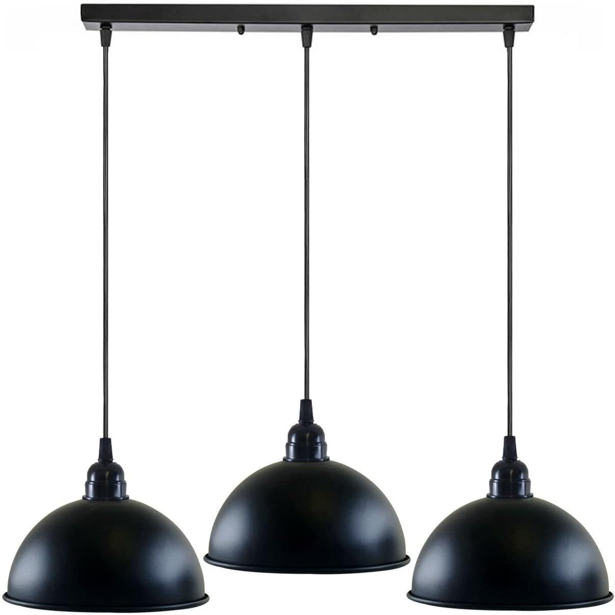 Industrial Adjustable 3 Head Black Pendant Light ~5268-6