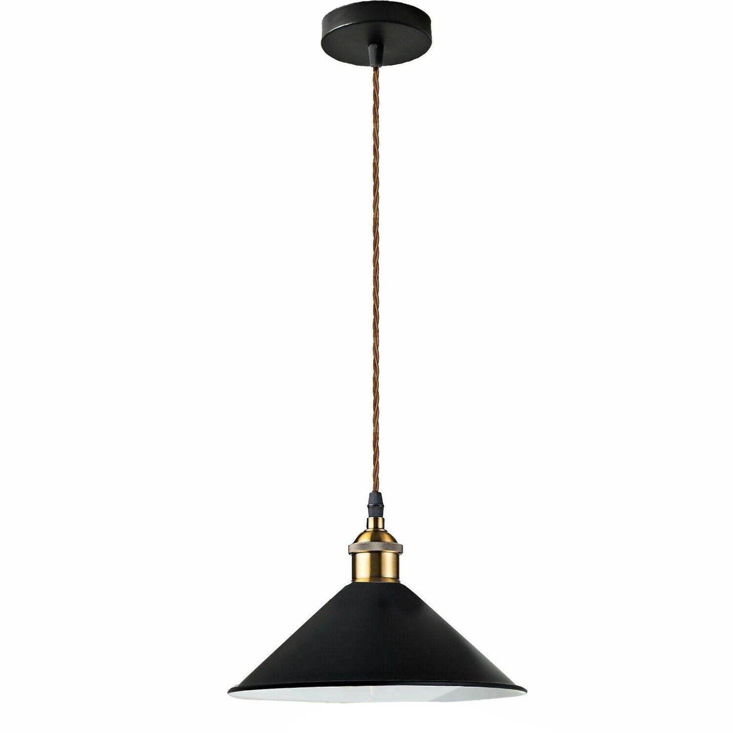 Industrial Black Ceiling Pendant Light Metal Shade | 95cm Adjustable Cable ~1354-8