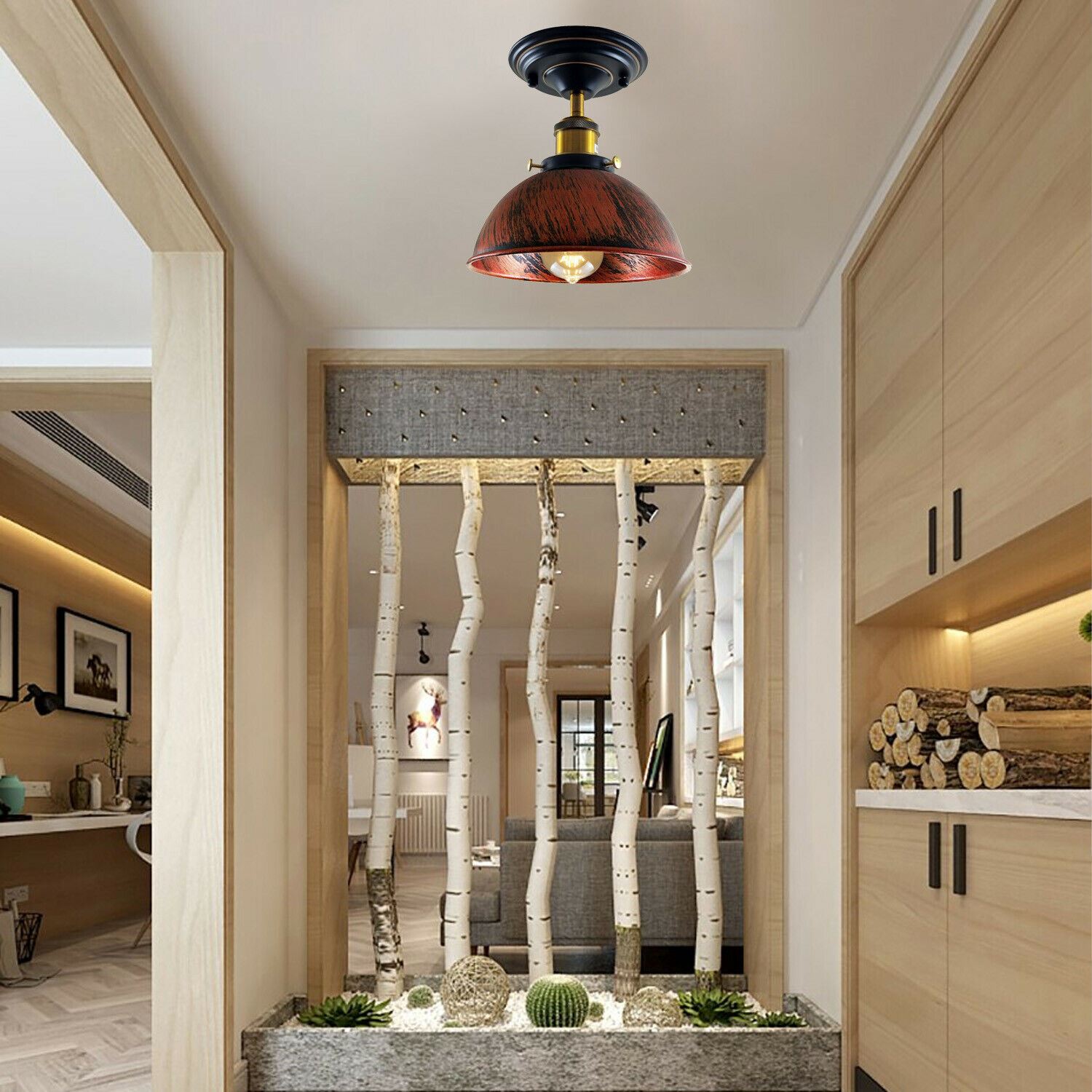 Industrial Ceiling lights Flush Mount Dome Shade~1234-4