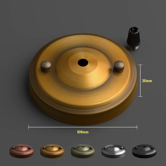 108mm Single Outlet Drop Metal Front Fitting Ceiling Rose~1451-0