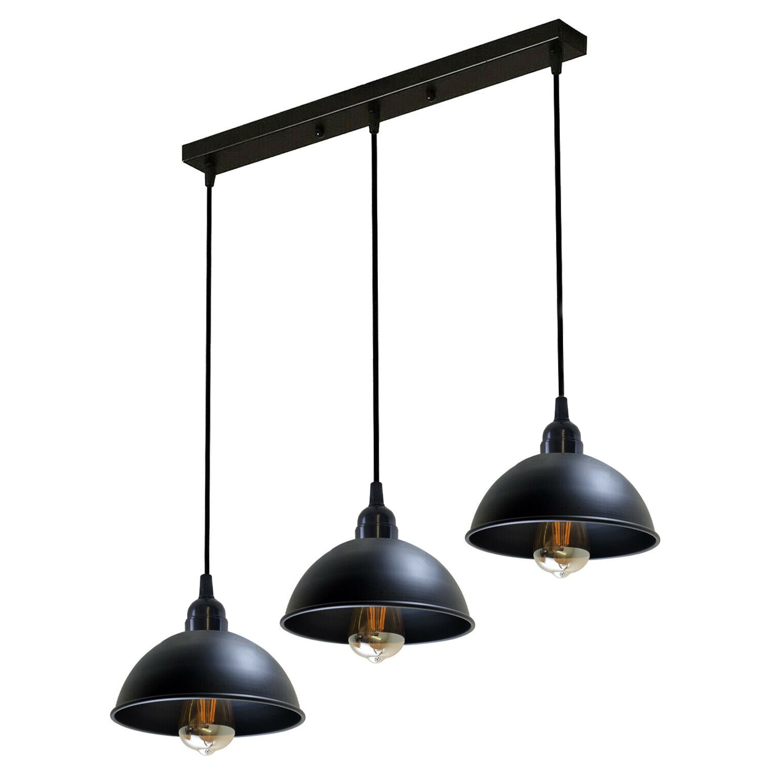 Industrial Adjustable 3 Head Black Pendant Light ~5268-5