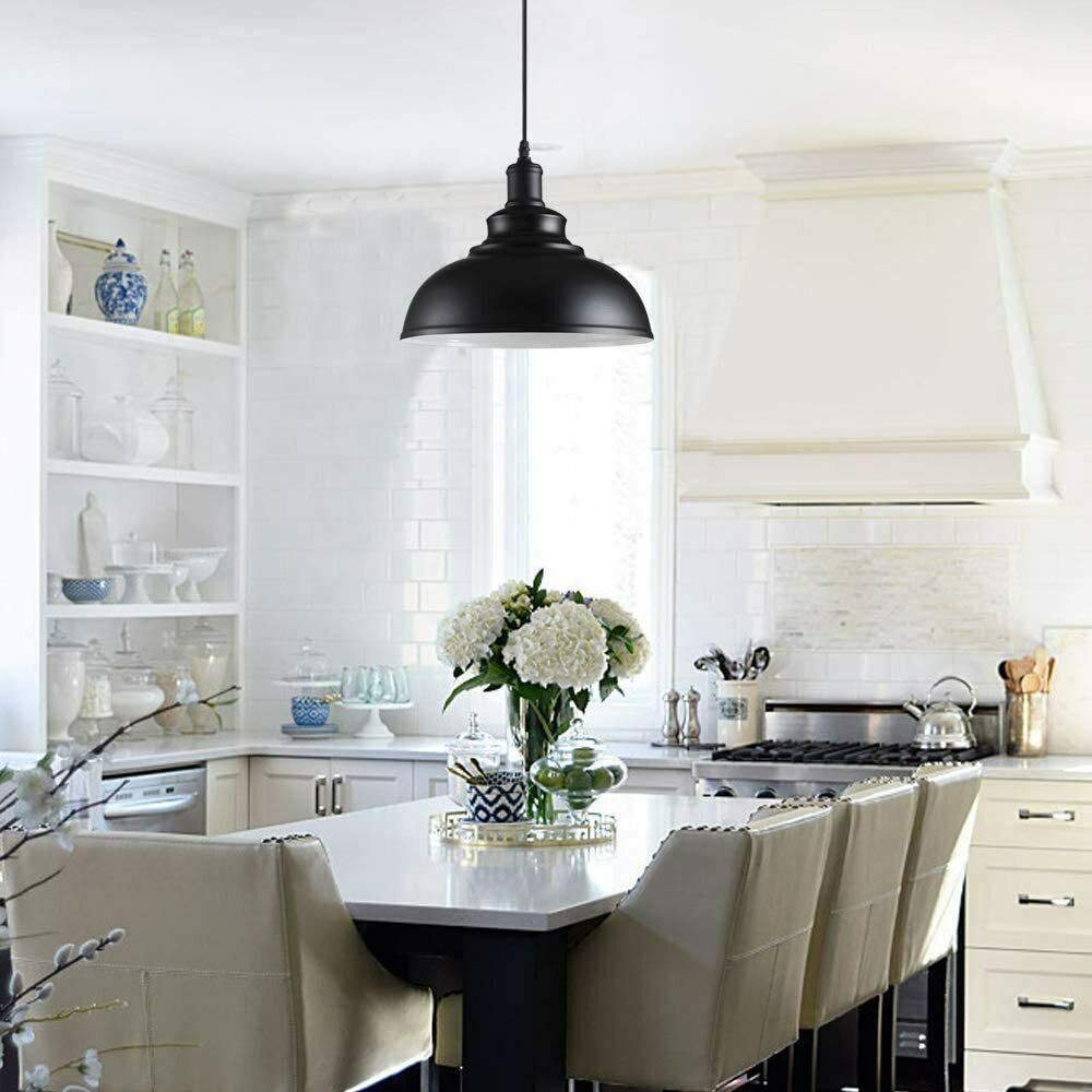 Industrial Black Ceiling Pendant Light Metal Shade | 95cm Adjustable Cable ~1354-3