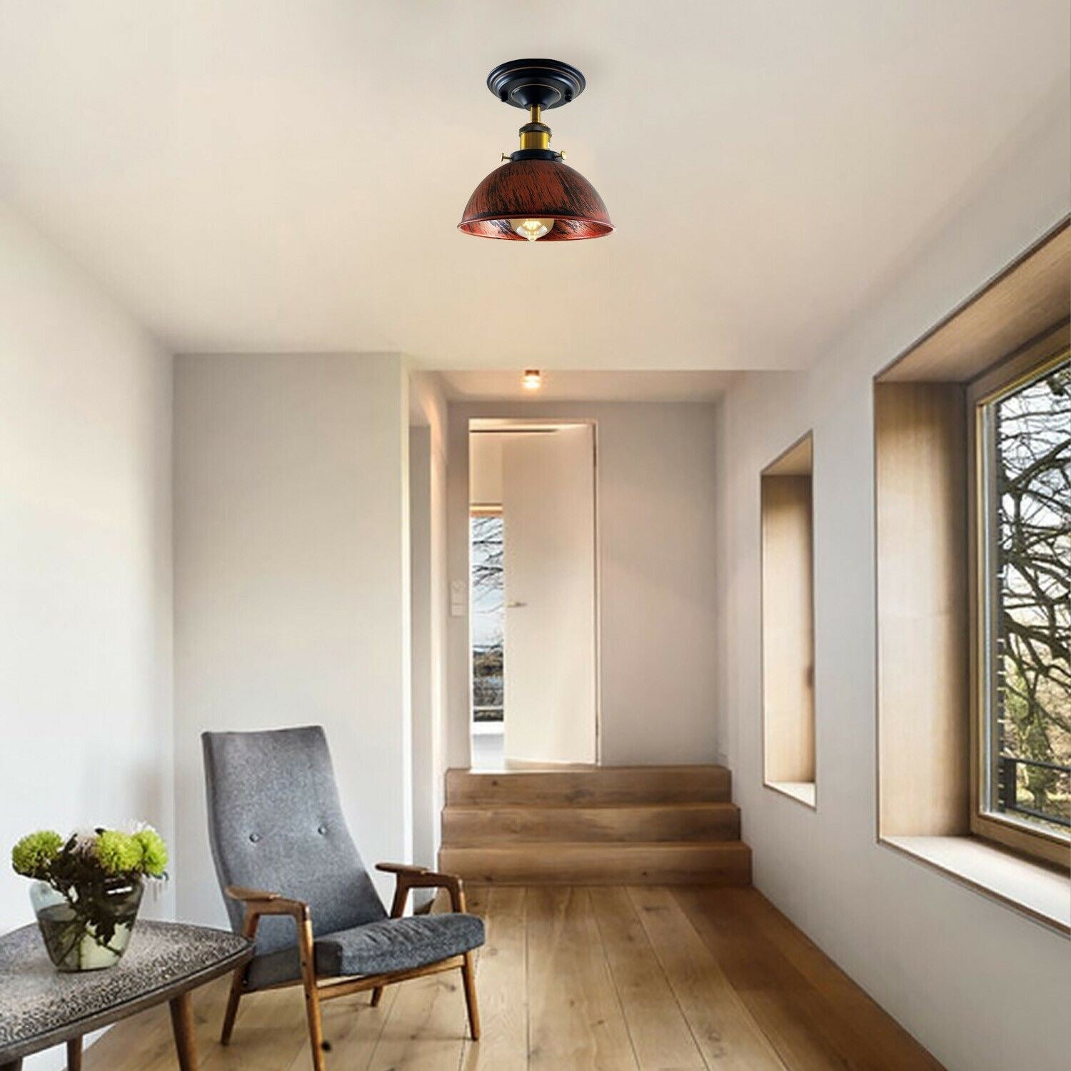 Industrial Ceiling lights Flush Mount Dome Shade~1234-3