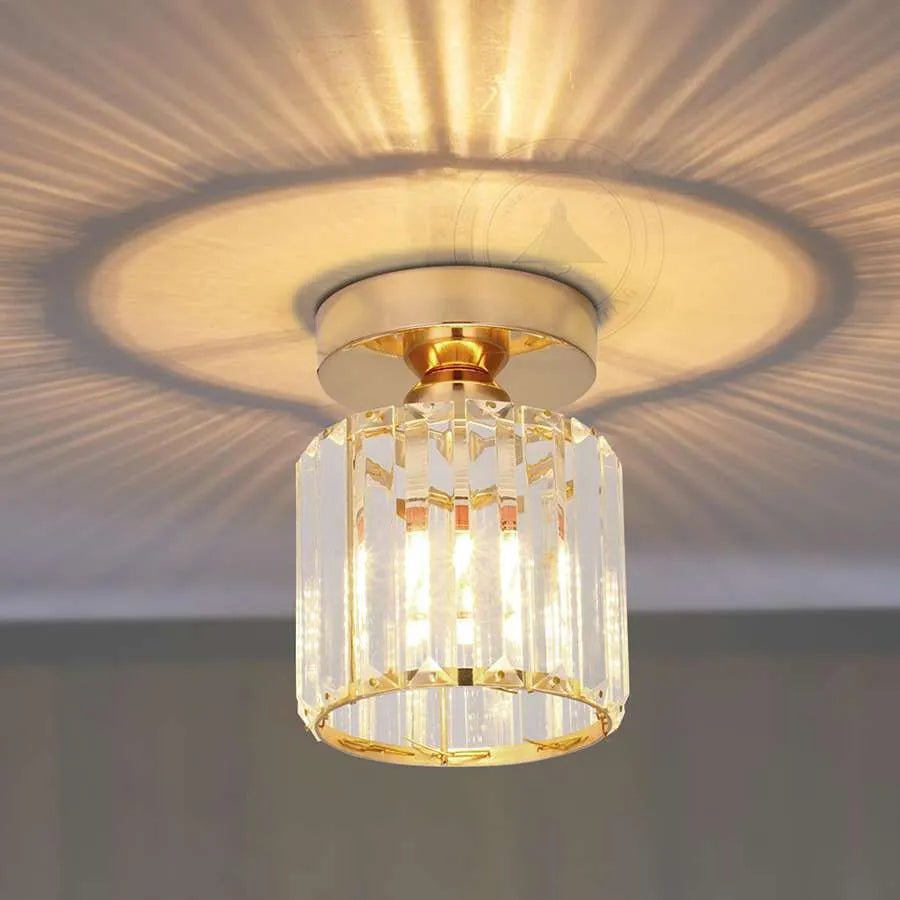 Crystal Semi Flush E27 Ceiling Light Fixture Round Fitting Chandelier Lamp~4505