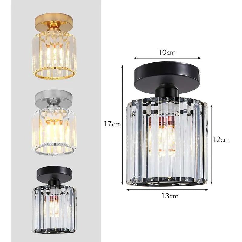 Crystal Semi Flush E27 Ceiling Light Fixture Round Fitting Chandelier Lamp~4505