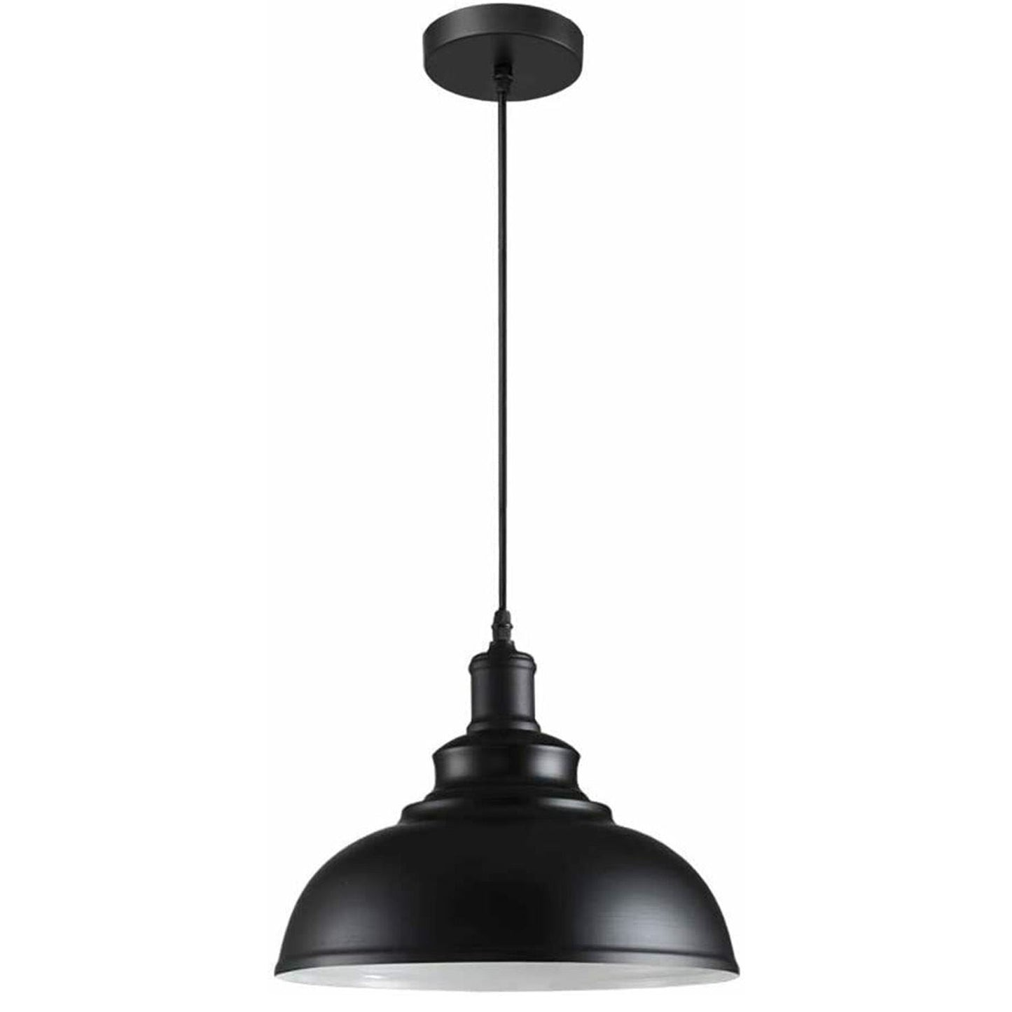 Industrial Black Ceiling Pendant Light Metal Shade | 95cm Adjustable Cable ~1354-6