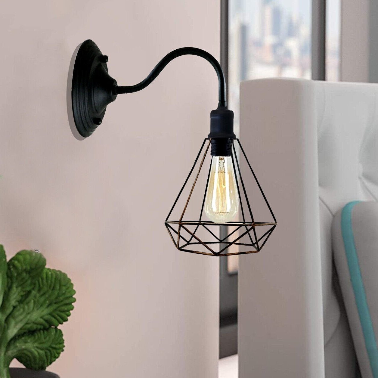 Modern Industrial  Vintage Indoor Brushed Copper colour Wall Light Lamp Fitting Fixture E27 Holder UK~3674-0