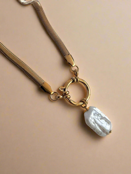 Herringbone Pearl Chain