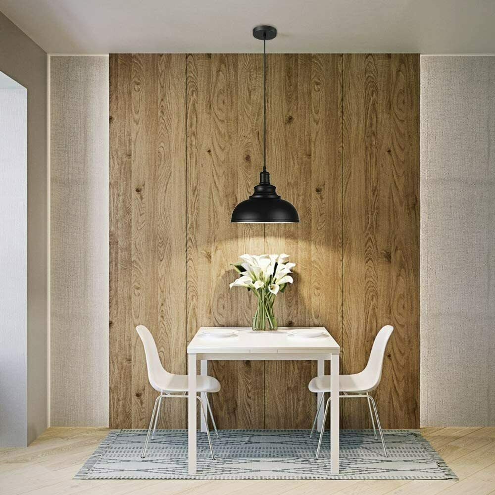 Industrial Black Ceiling Pendant Light Metal Shade | 95cm Adjustable Cable ~1354