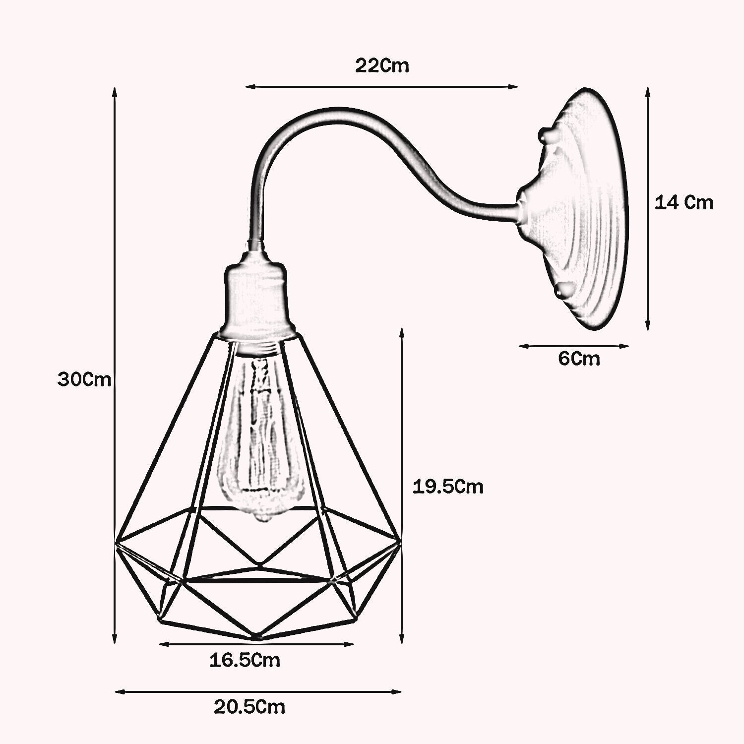 Modern Industrial Vintage Indoor Brushed Copper colour Wall Light Lamp Fitting Fixture E27 Holder UK~3674