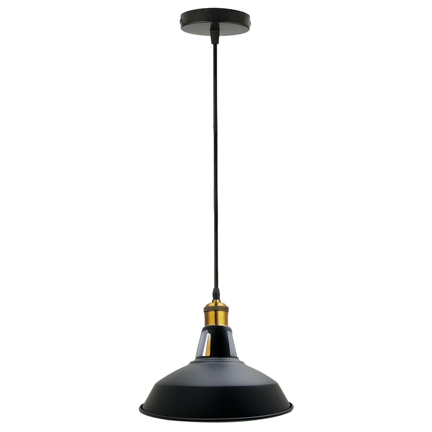 Retro Industrial Black Ceiling Pendant Light Metal Lamp Shade With 95cm Adjustable Cable~1354