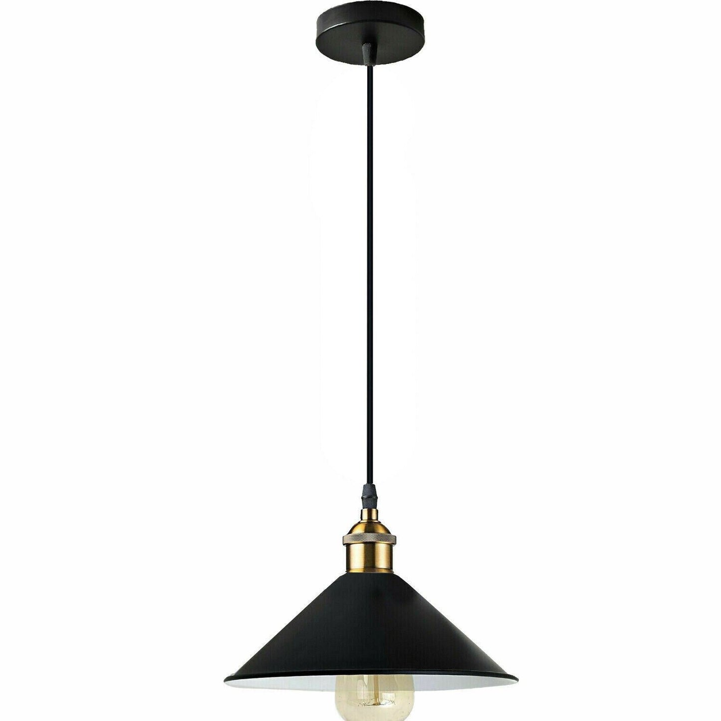 Retro Industrial Black Ceiling Pendant Light Metal Lamp Shade With 95cm Adjustable Cable~1354