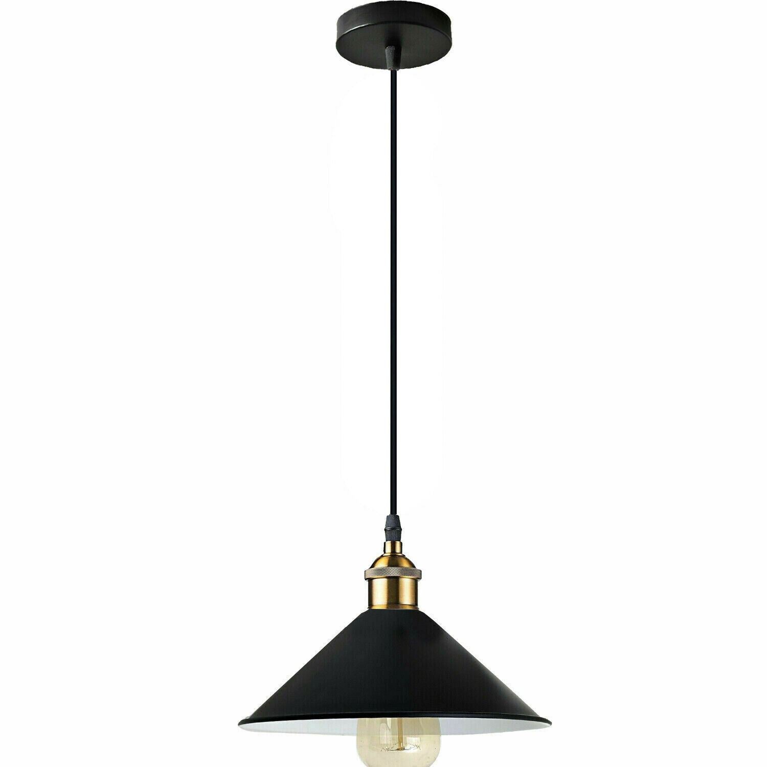 Retro Industrial Black Ceiling Pendant Light Metal Lamp Shade With 95cm Adjustable Cable~1354