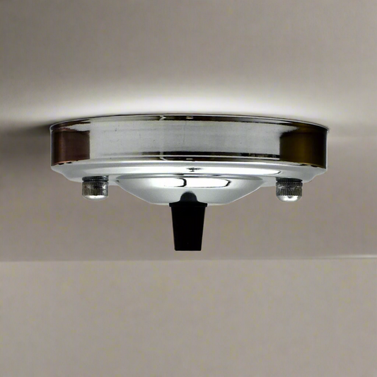 108mm Single Outlet Drop Metal Front Fitting Ceiling Rose~1451-1